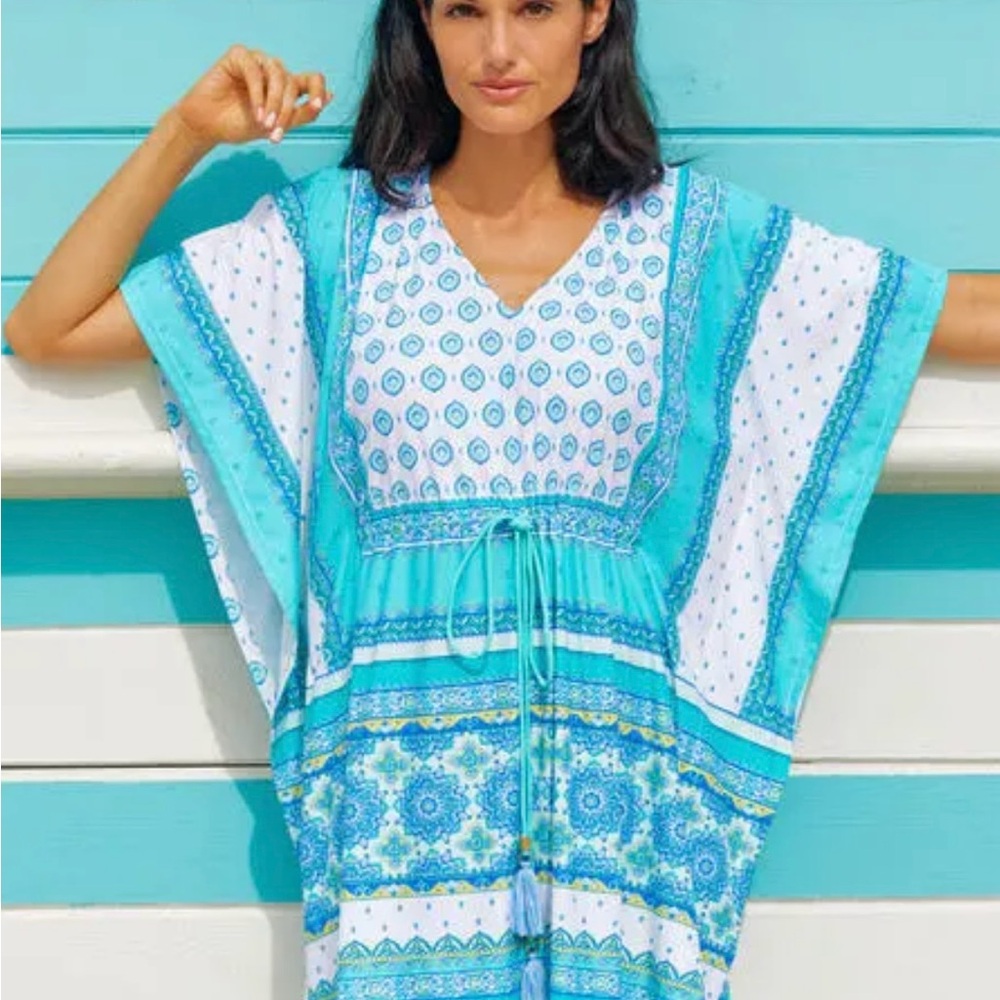 Cabana Life Blue and White Swim Coverup